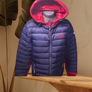 Tommy Hilfiger Kids' Blue and Red Puffer Coat
